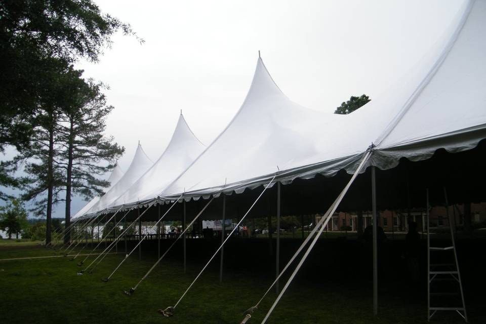 CENTURY TENSION TENTS - these are an industry leader for style, engineering, design, function and space. These are available for wedding tents with no limits on guest counts........sizes to accommodate any function!