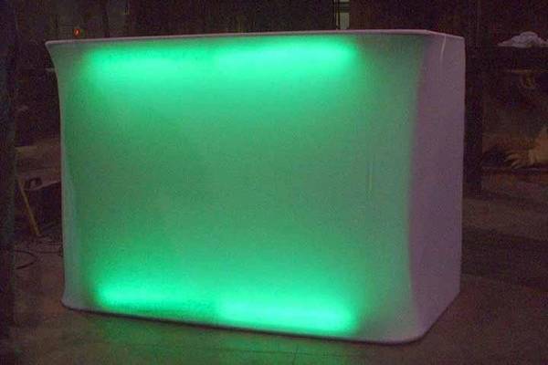 Bar cover with green lighting.
