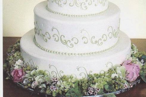 Flowers decorating the cake