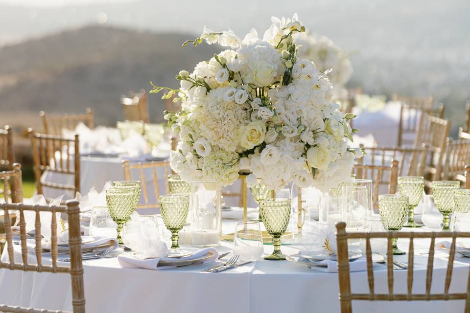 Elegant white centerpiece