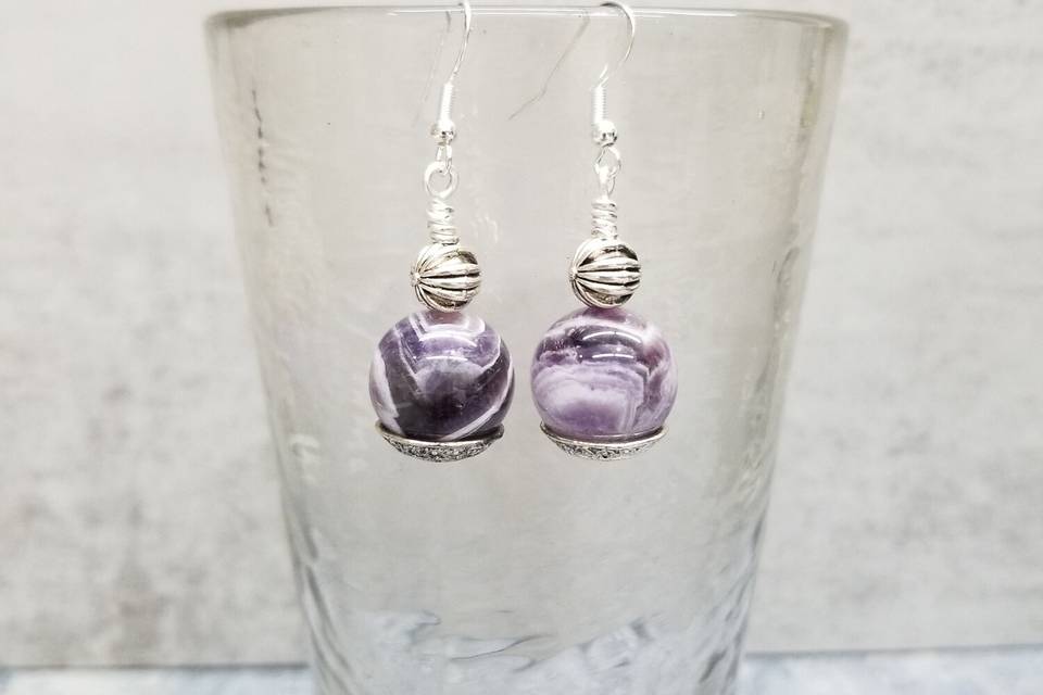 Amethyst and silver earrings