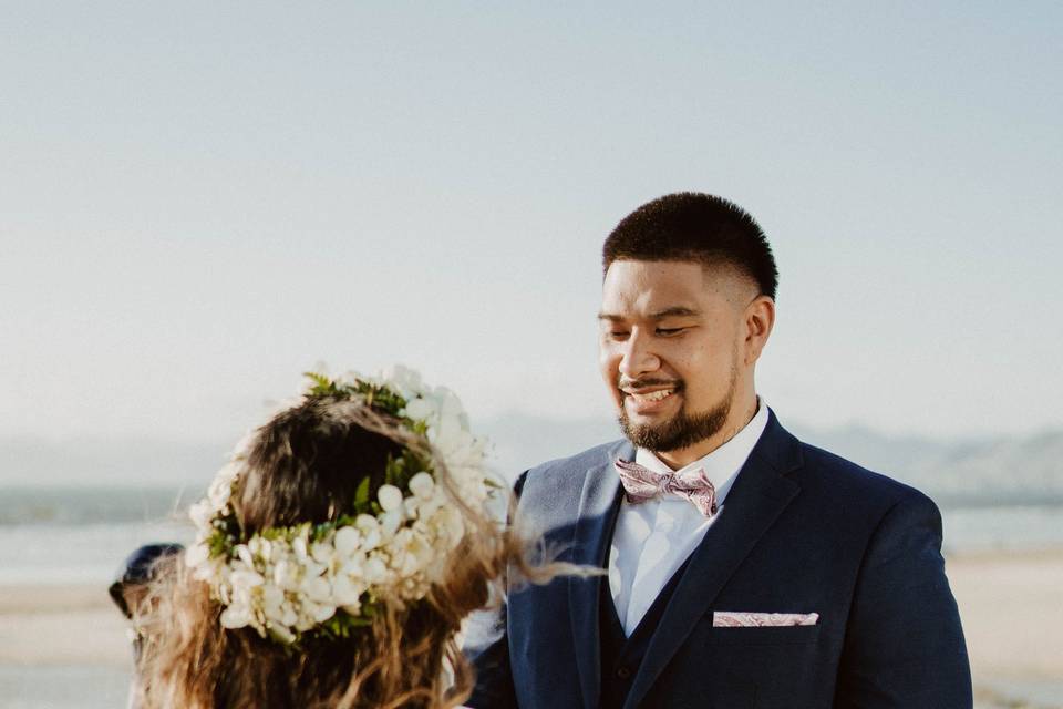 Ceremony at Oceano Elopement