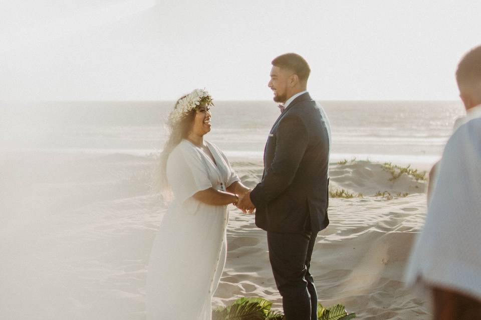 Ceremony at Oceano Elopement