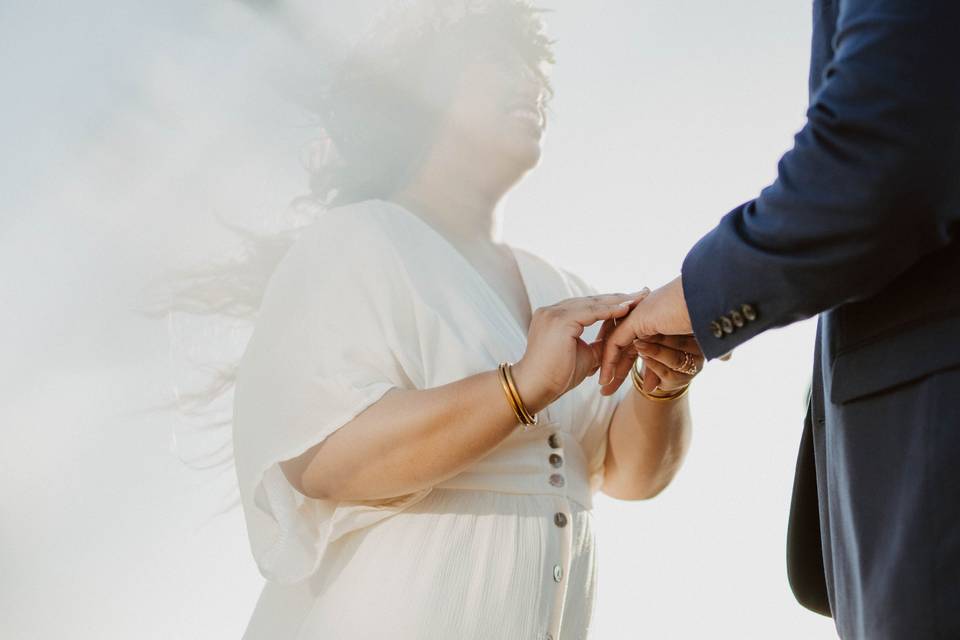 Ceremony at Oceano Elopement