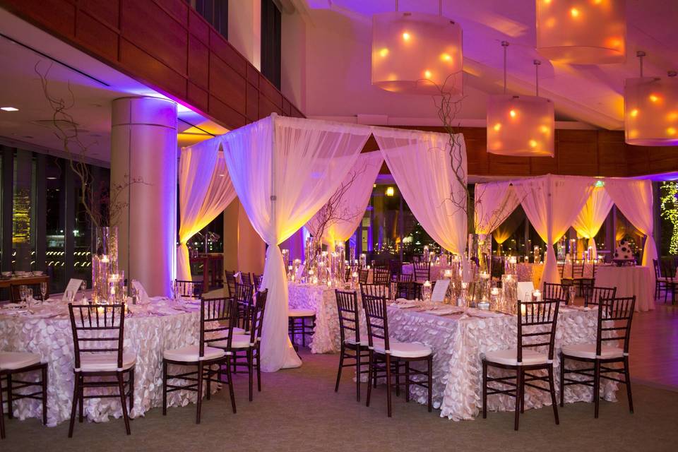 White sheer draping | deborah zoe photography