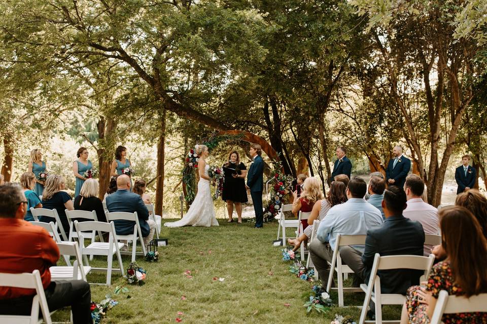 Wedding under the trees