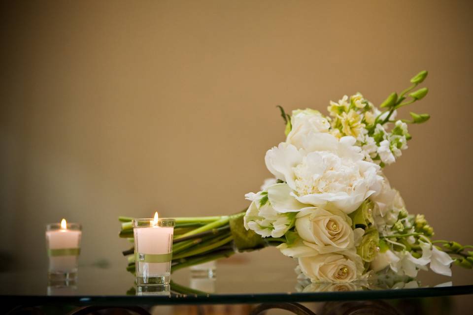 Bouquet and candles