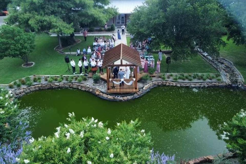 Aerial view of ceremony