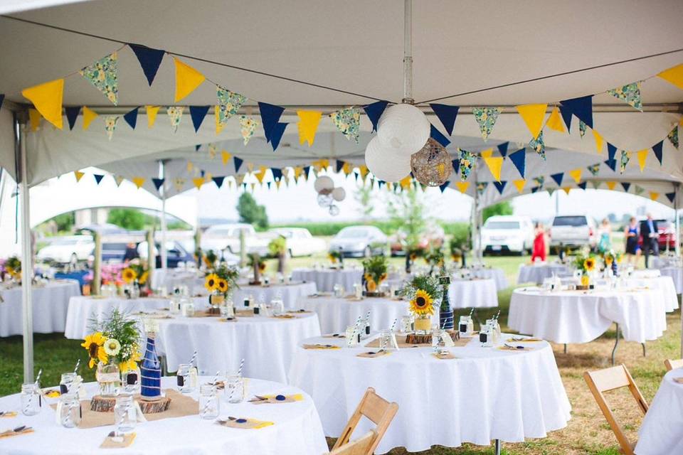 Tent reception outdoors