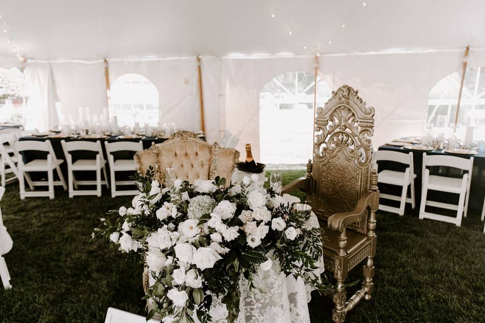 Romantic sweetheart table