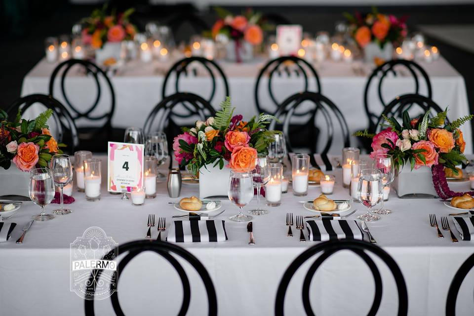 Banquet table centerpieces