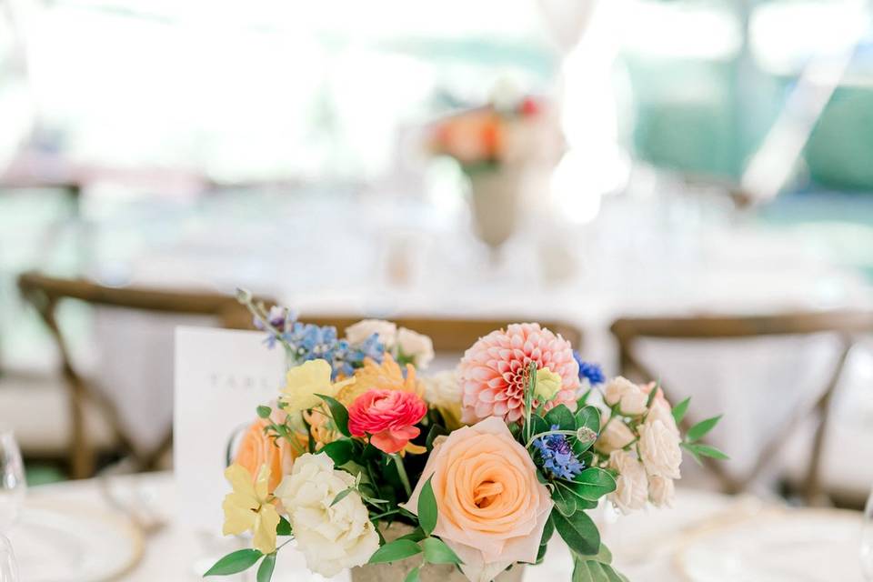 Summer tented wedding table