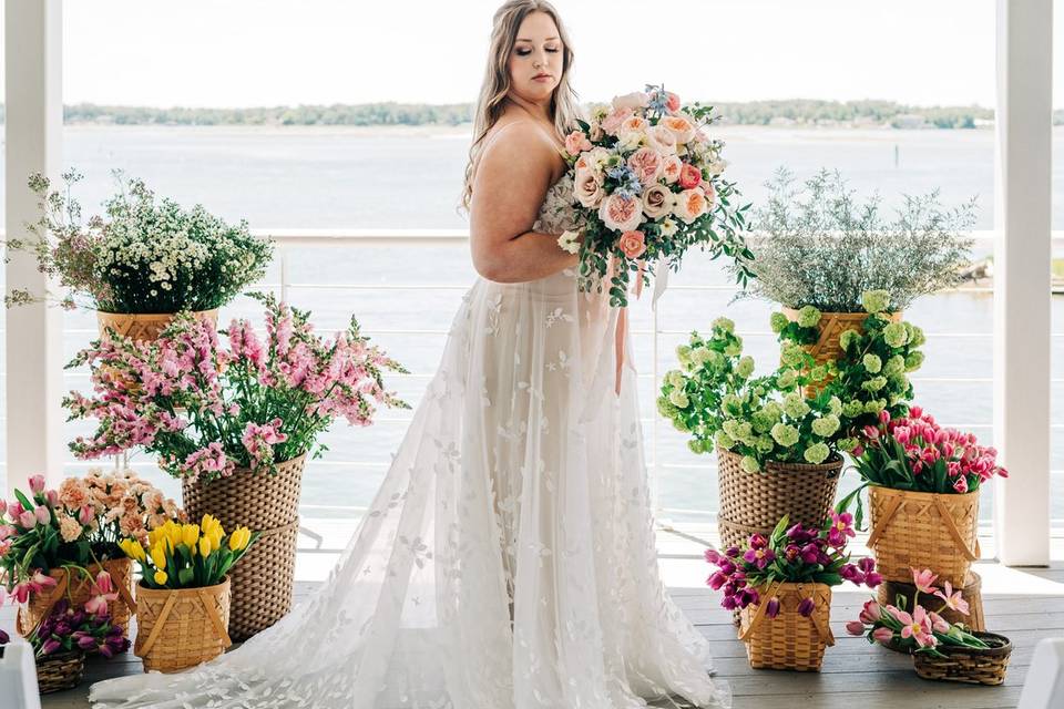 Bride on Sunset Deck