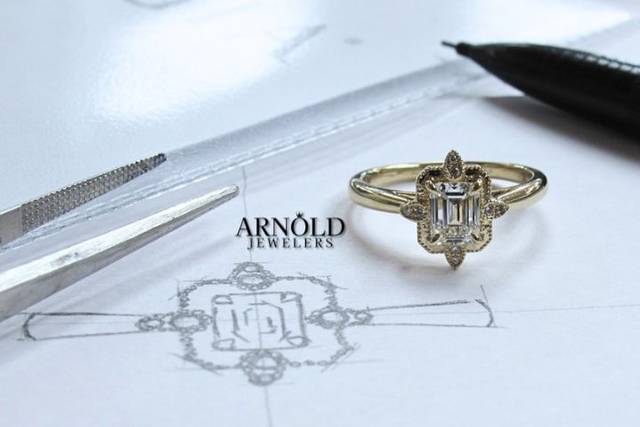 Custom drawn engagement ring