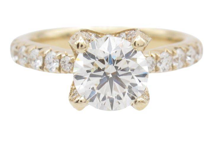 Hidden halo engagement ring