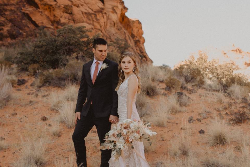 Utah snow canyon wedding