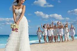 Throwing Bouquet on Beach