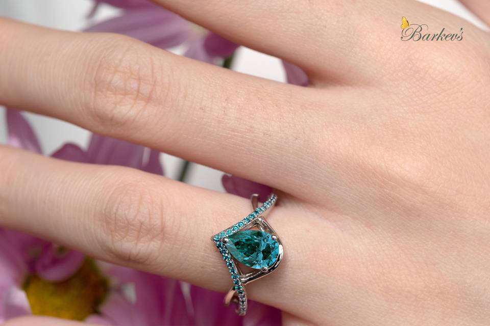 Blue Diamond Engagement Ring