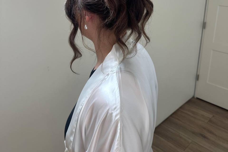 Messy high bun