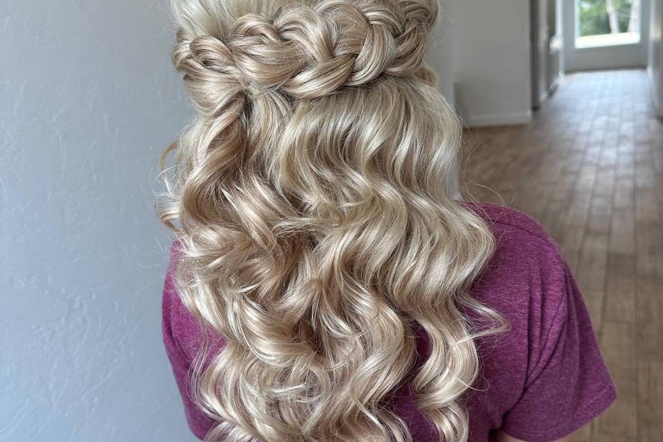 Fluffy braid half up