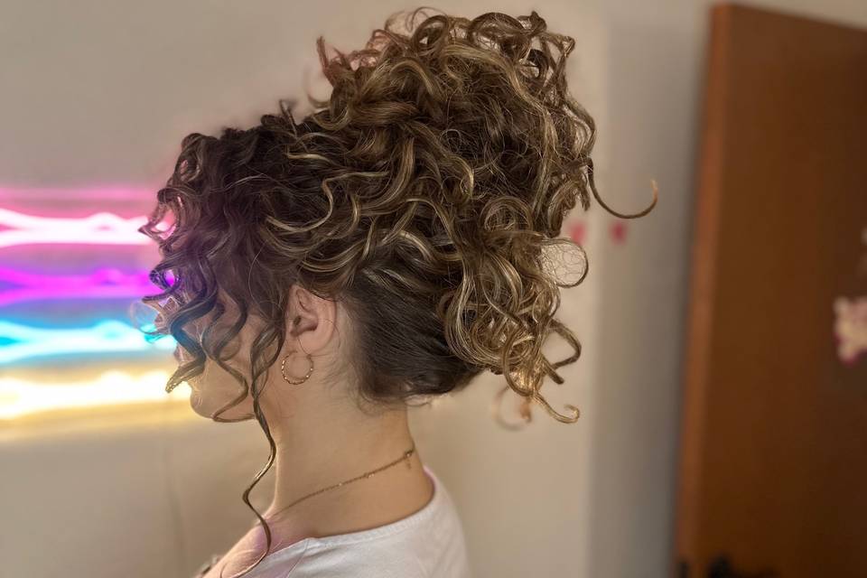 Curly updo