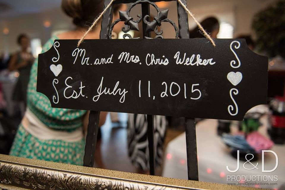 The wedding signs