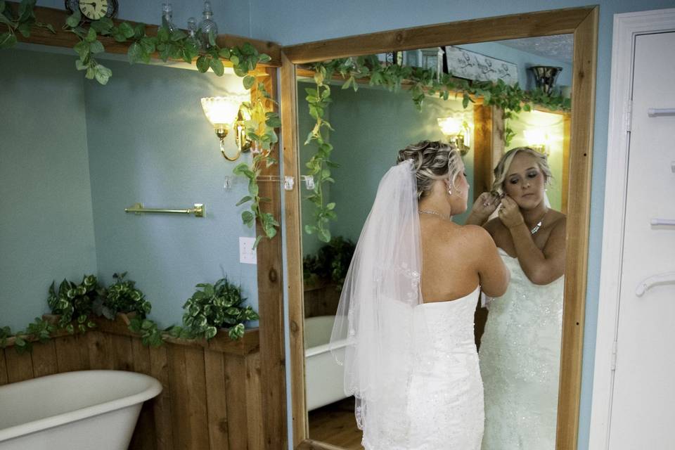 Bride getting ready