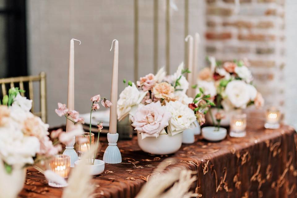 Table arrangements and candles