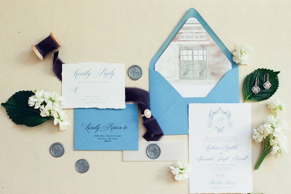 Deckled edge invitation