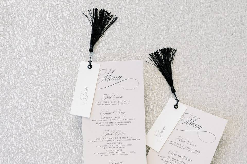 Custom Wedding Menus