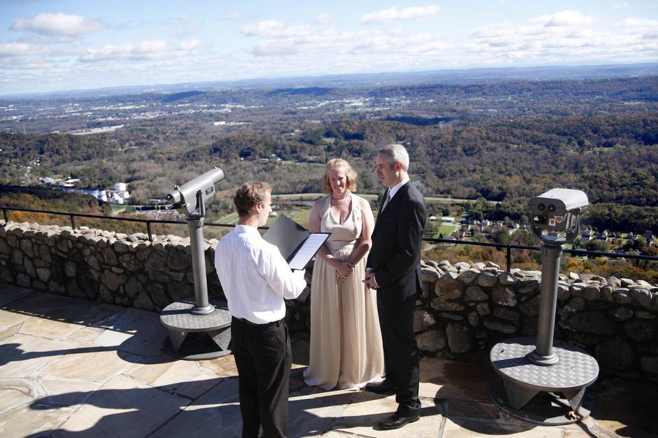 Wedding ceremony with a view