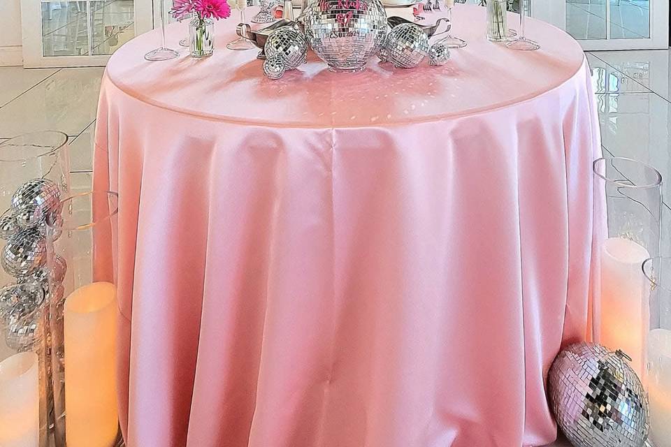 Table and wedding arch