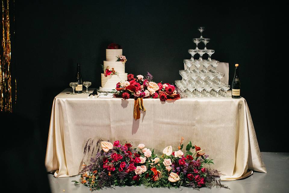 Cake table on the rooftop!