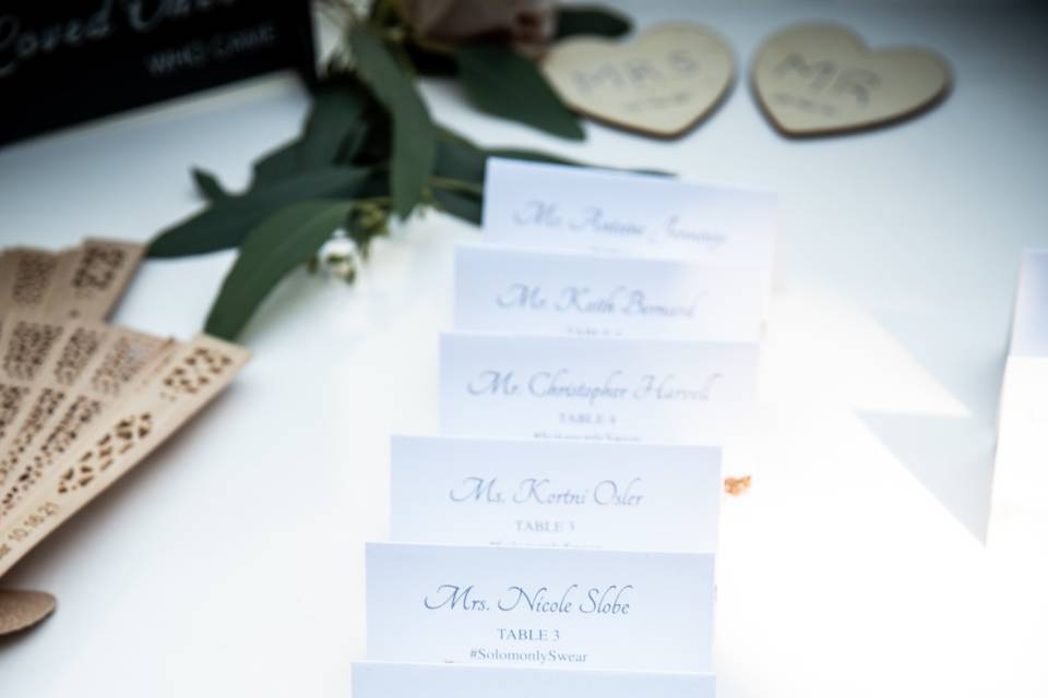 Place Cards to Theme