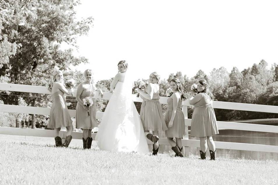 Bride and bridesmaids