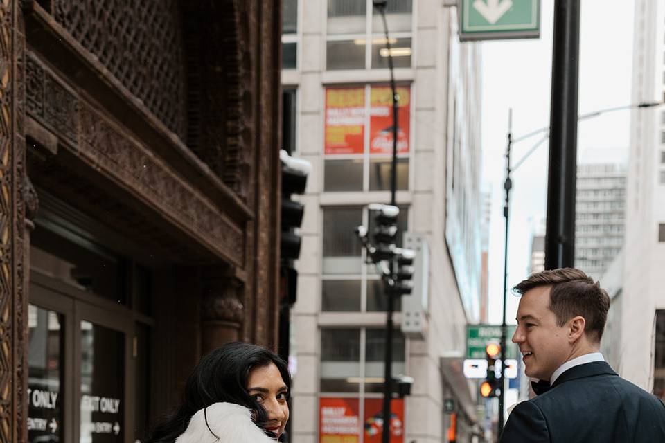 Chicago Wedding Couple Portrai