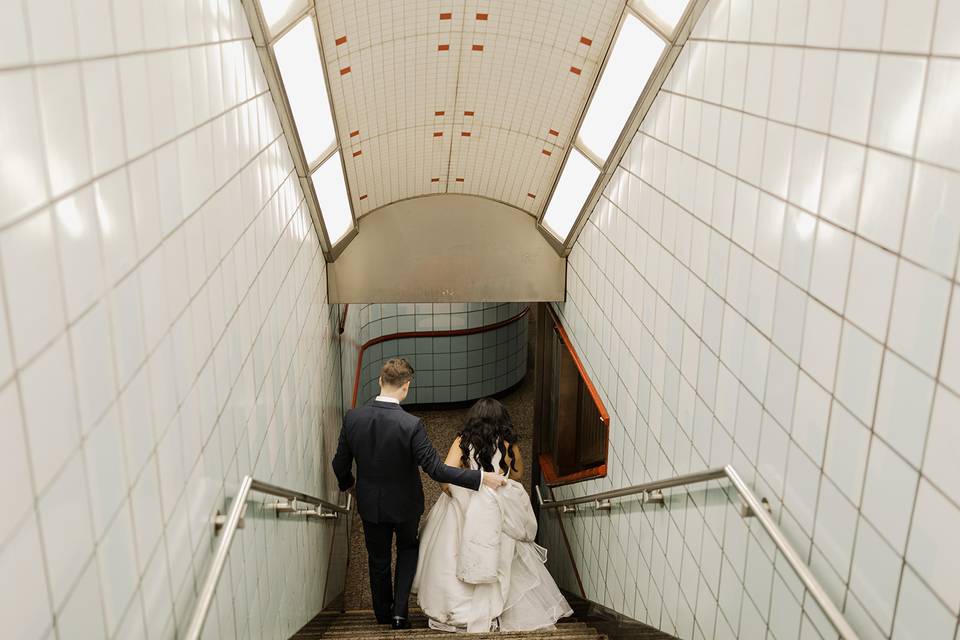 Chicago Transit Wedding Portra