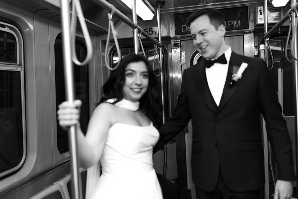 Chicago subway wedding