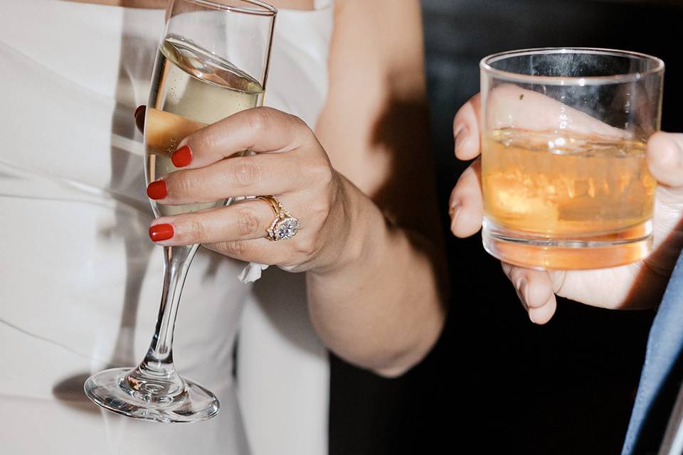 Bride drinking