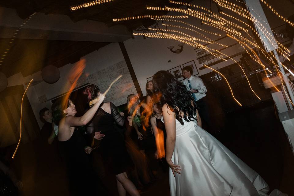 Bride dancing