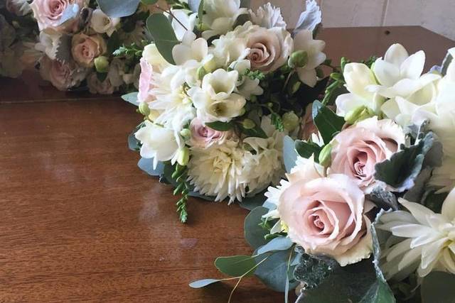 Soft colored flower arrangements