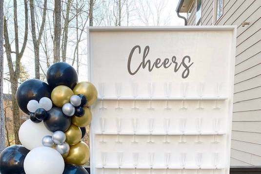 Champagne wall rental