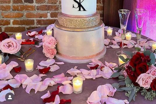 Five-tier wedding cake