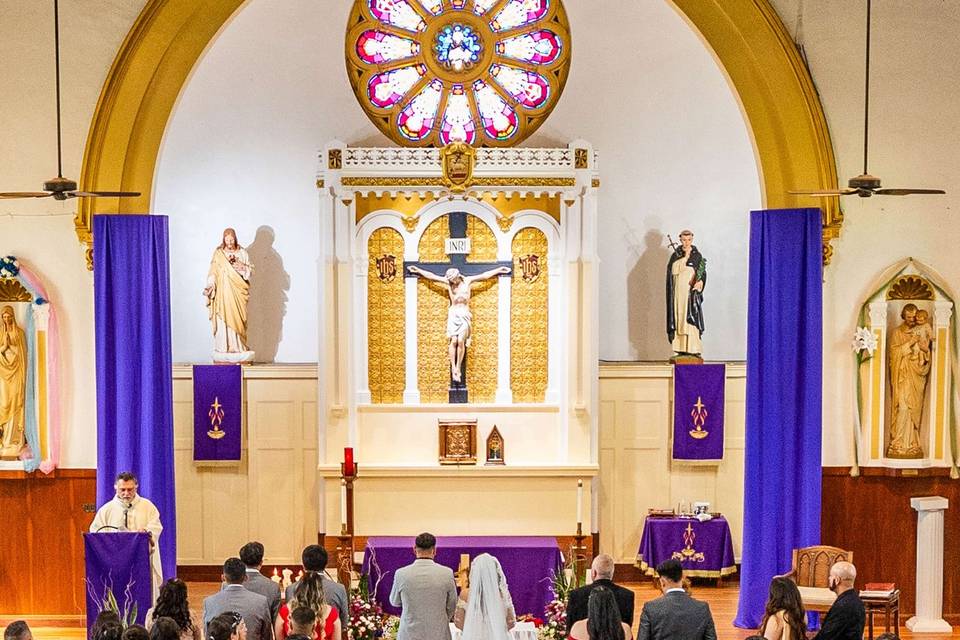 Wedding inside catholic church