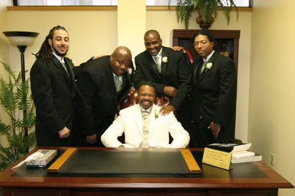 The groom with his groomsmen