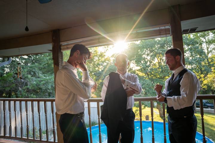 Groomsmen getting ready to go