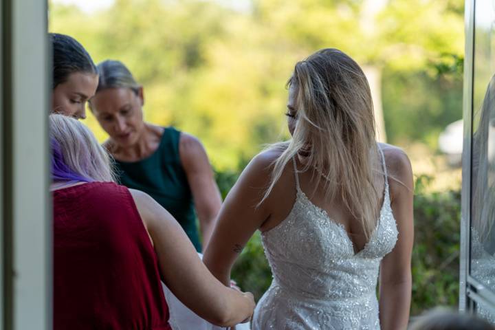 Bride getting ready