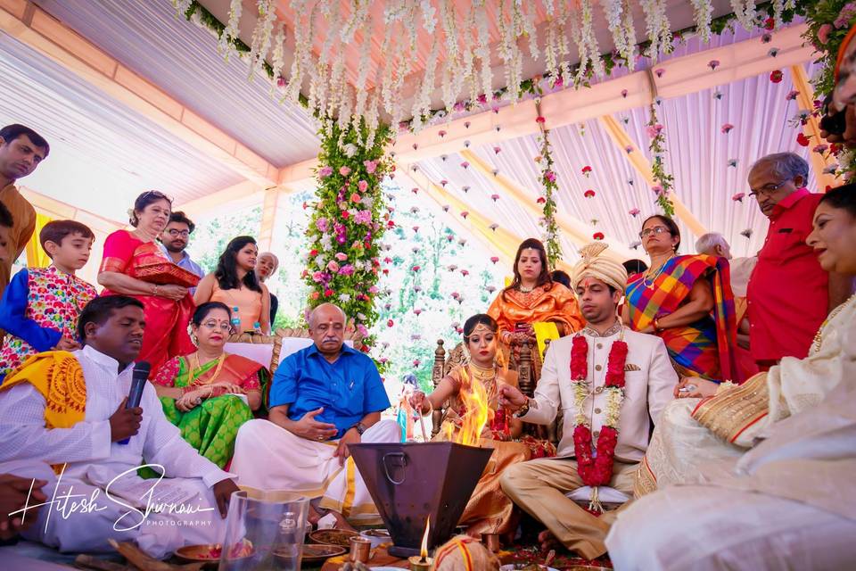 Wedding ceremony and mandap