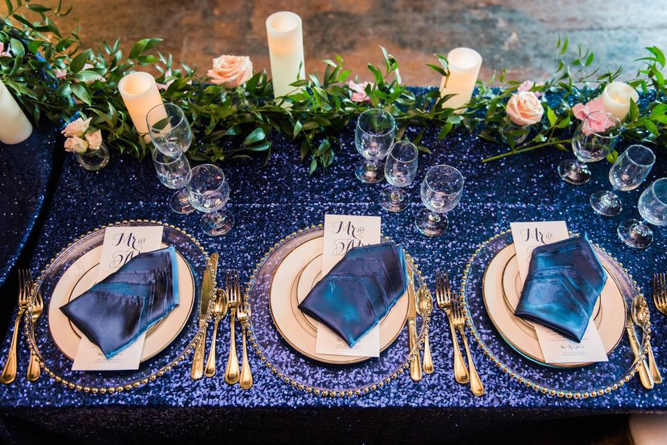 Blue table setup