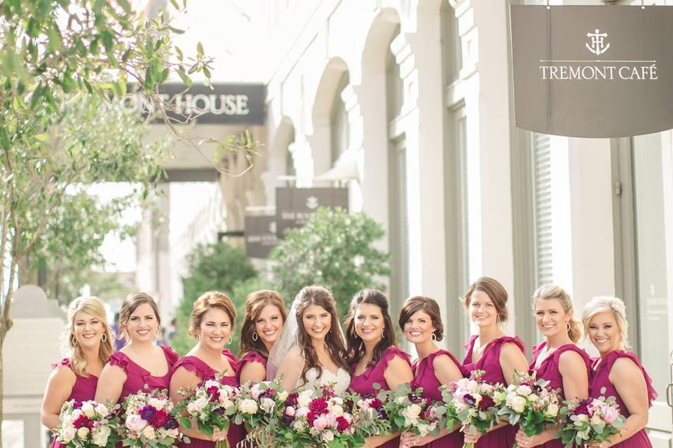 Bride and bridesmaids